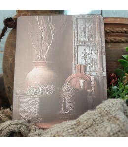 @ 874 - potten luik - 19 x 14 cm - afbeelding op hardboard