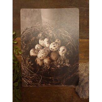 # 742 - Decoratief bordje "Nest met kwarteleieren"