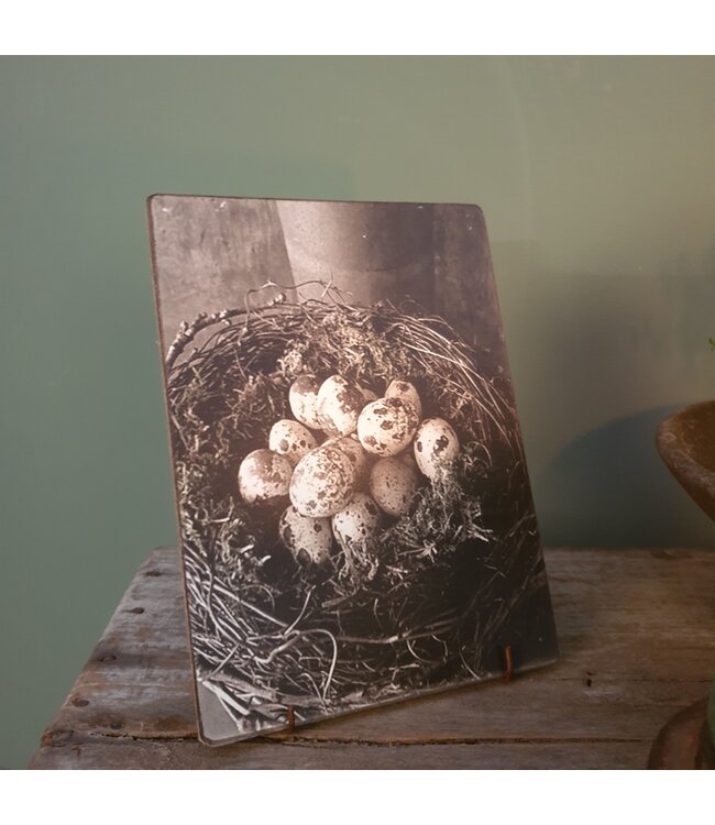 # 742 - Decoratief bordje "Nest met kwarteleieren"