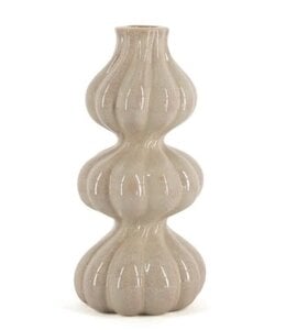 # Aardewerk kaarsenstandaard trio beige wb - 9x9x19,5cm