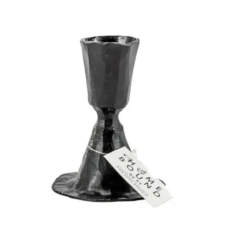 Kaarsenstandaard zwart - 7 x 8 cm