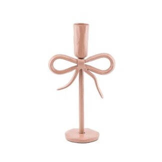 Kaarsenstandaard bow 20cm roze