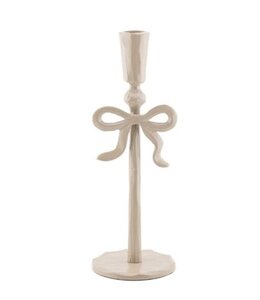 # Kaarsenstandaard strikje 25cm beige