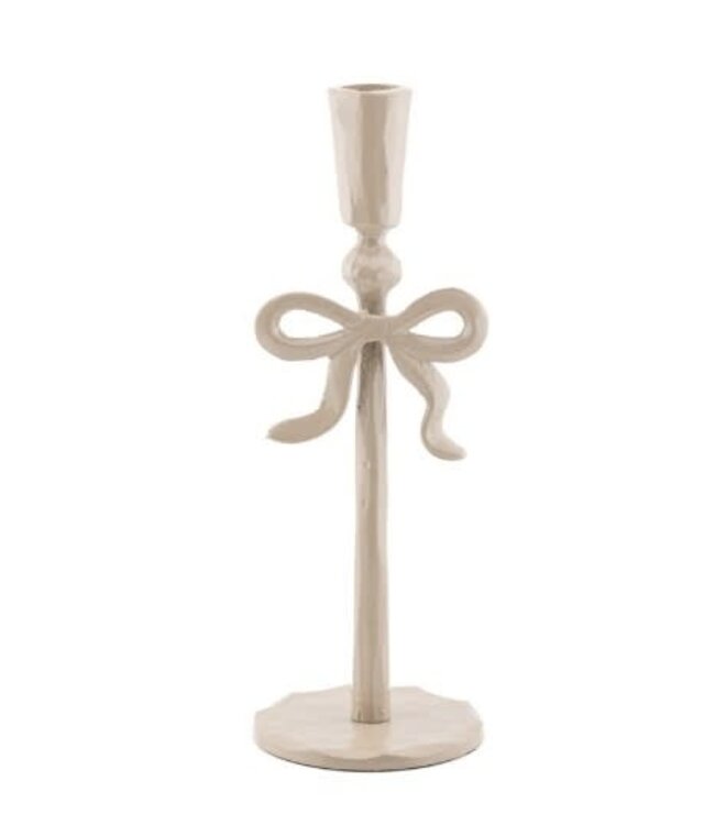 # Kaarsenstandaard strikje 25cm beige