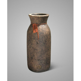# wordt niet verzonden - Vase Leather Rope Luxury Majestic Brown M. D.16 H.37
