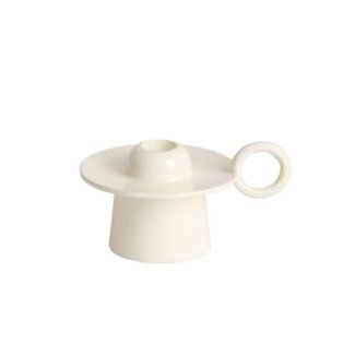 Candle stick 14x10,5x9 cm SALTILLO shiny cream