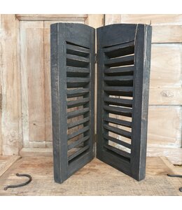 # Dubbel louvreluik - hout - grijs - 2 x 25 cm x 50 cm