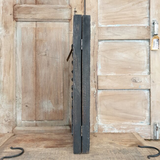 # Dubbel louvreluik - hout - grijs - 2 x 25 cm x 50 cm