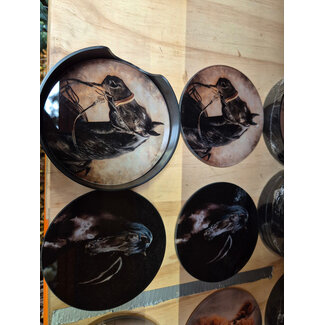 # 997 - Set van 4 onderzetters plexiglas - Paarden - 10 cm