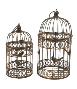 Countryfield # Vogelkooi ro Olof roest - grootste - L19B19H36CM - per stuk