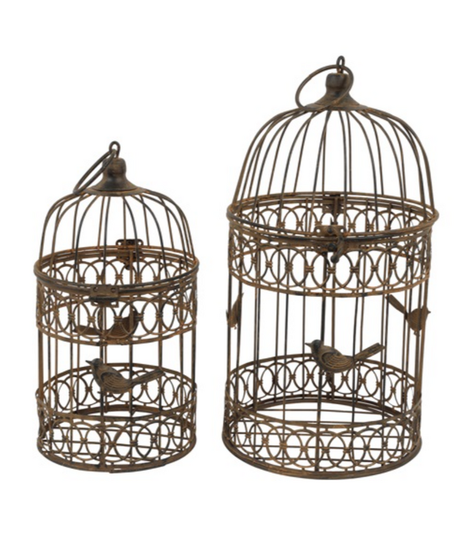 Countryfield # Vogelkooi ro Olof roest - grootste - L19B19H36CM - per stuk