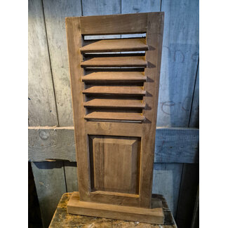 # Houten louvreluik op voet - met paneel - naturel - ca. 36 x 8 x 75 cm