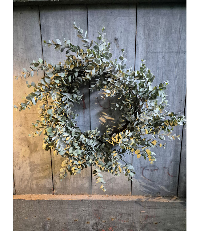 Countryfield # Groene eucalyptus krans ca. 40 cm