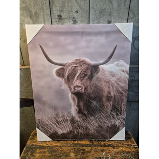 # Schilderij hooglander grijs - canvas - 40 x 50 cm