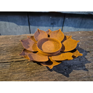# Waxinehouder roest - bloem - ca. 10 x 10 cm
