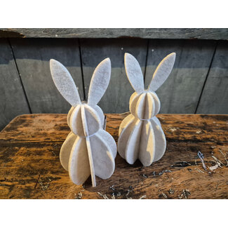 # Vilten decoratie konijn S beige - 7x7x15cm - per stuk