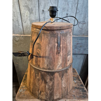 ## wordt niet verzonden - Houten lampvoet - Karne pot - L - ca. 39 x 46 cm