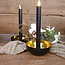 ## Kaarsenstandaard zwart met goud - 12,5x12,5x5cm