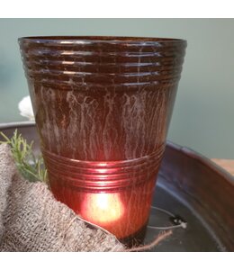 ## wordt niet verzonden - glas gr taps rib ant.gray - 11 x 11 x 16,5 cm