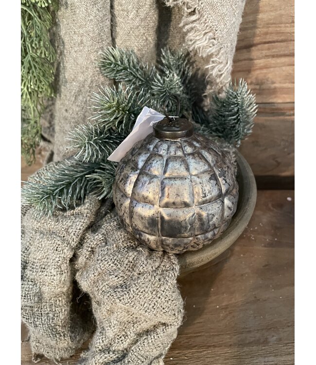## Kerstbal - 10cm - 4 Inch BLOCKS BALL ANTIQUE