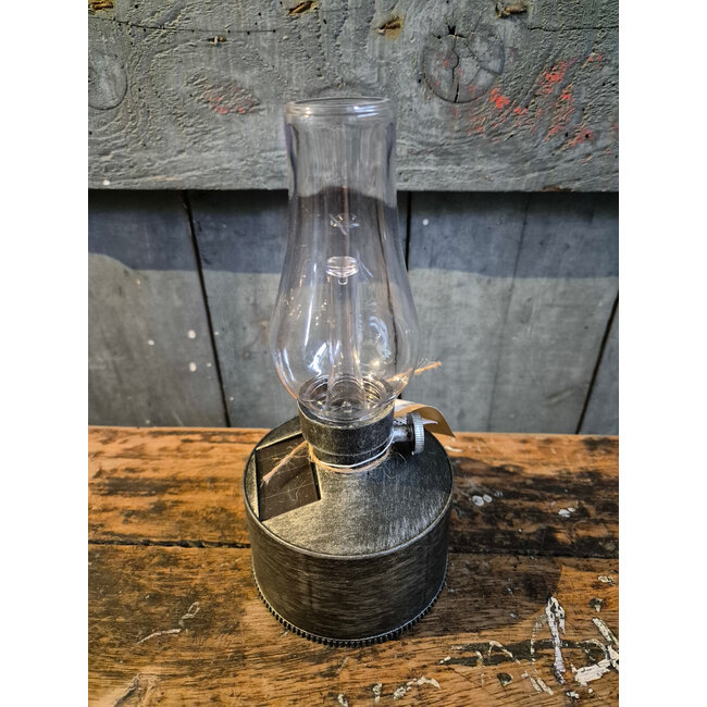 ## wordt niet verzonden - Led olielamp solar met flame effect - grijs - 10 x 21 cm