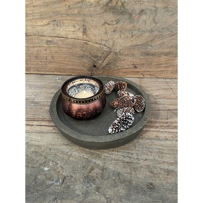 ## wordt niet verzonden - Theelichthouder - mat rood - 8,5 x 8,5 x 5,5 cm