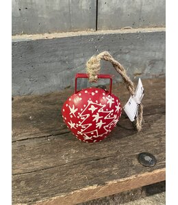 ## Metalen bel - rood/wit - 7 x 4 x 8 cm