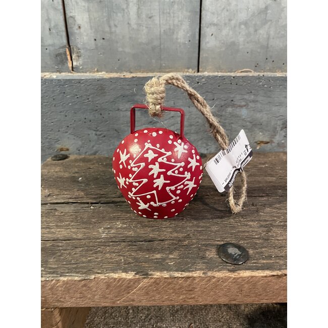 ## Metalen bel - rood/wit - 7 x 4 x 8 cm