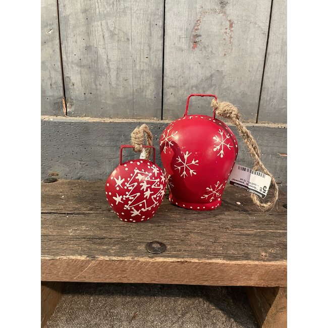 ## Metalen bel - rood/wit - 7 x 4 x 8 cm