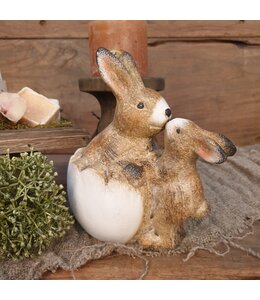 Countryfield ## wordt niet verzonden - Bruine haasjes zoenend "Dolf" 16.5 cm - S