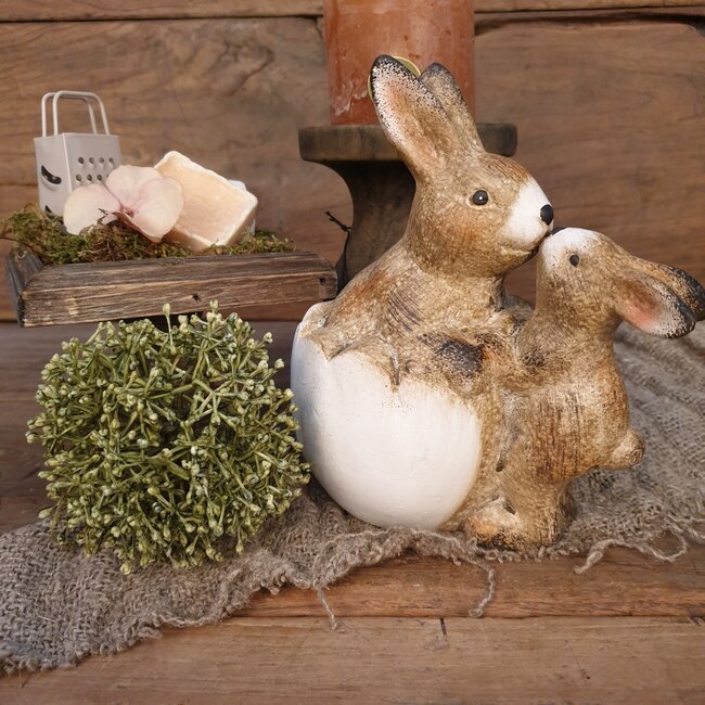 Countryfield ## wordt niet verzonden - Bruine haasjes zoenend "Dolf" 16.5 cm - S