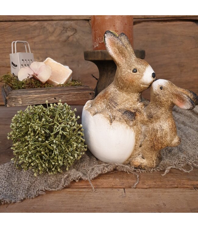 Countryfield ## wordt niet verzonden - Bruine haasjes zoenend "Dolf" 16.5 cm - S