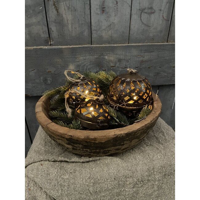 ## Metalen kerst bollen set (3 Stuks) per set