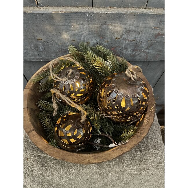 ## Metalen kerst bollen set (3 Stuks) per set