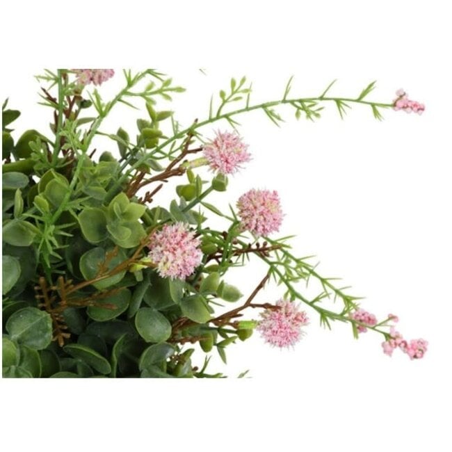 Countryfield # Deco halve bol Echinops/eucalipthus L roze-15B30H30CM