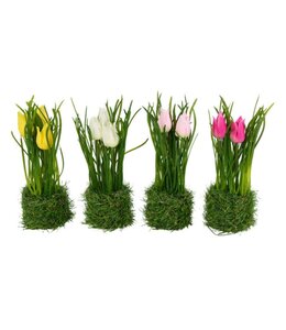 Bloem op basis Tulp Tulipa  geel -6x14x22CM - per stuk