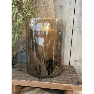 ## wordt niet verzonden -Cylinder - lichtbruin glas - 20 x 30 cm
