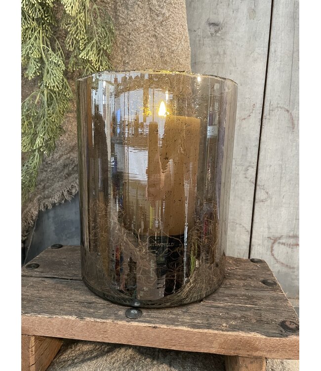 ### wordt niet verzonden -Cylinder - lichtbruin glas - 20 x 30 cm
