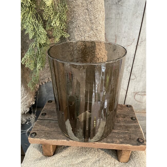 ## wordt niet verzonden -Cylinder - lichtbruin glas - 20 x 30 cm