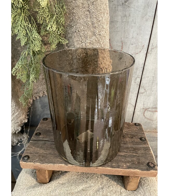 ### wordt niet verzonden -Cylinder - lichtbruin glas - 20 x 30 cm