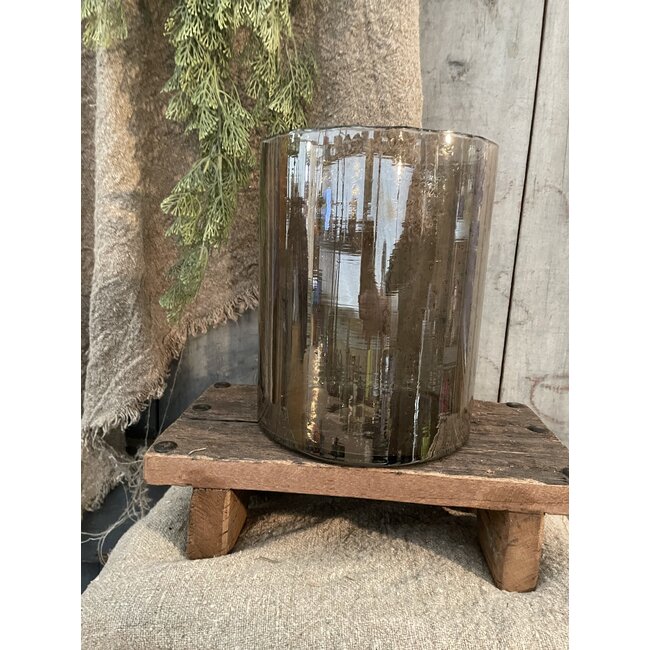 ## wordt niet verzonden -Cylinder - lichtbruin glas - 20 x 30 cm