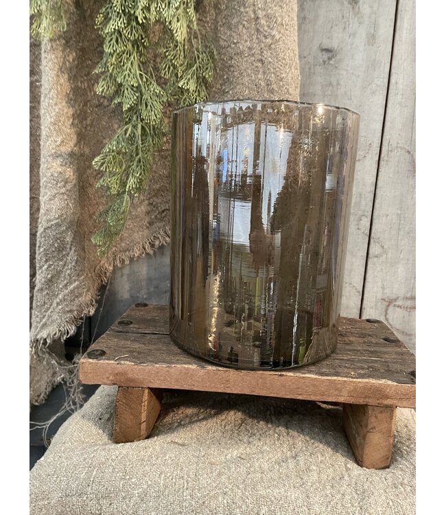 ### wordt niet verzonden -Cylinder - lichtbruin glas - 20 x 30 cm