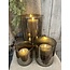## wordt niet verzonden -Cylinder - lichtbruin glas - 20 x 30 cm