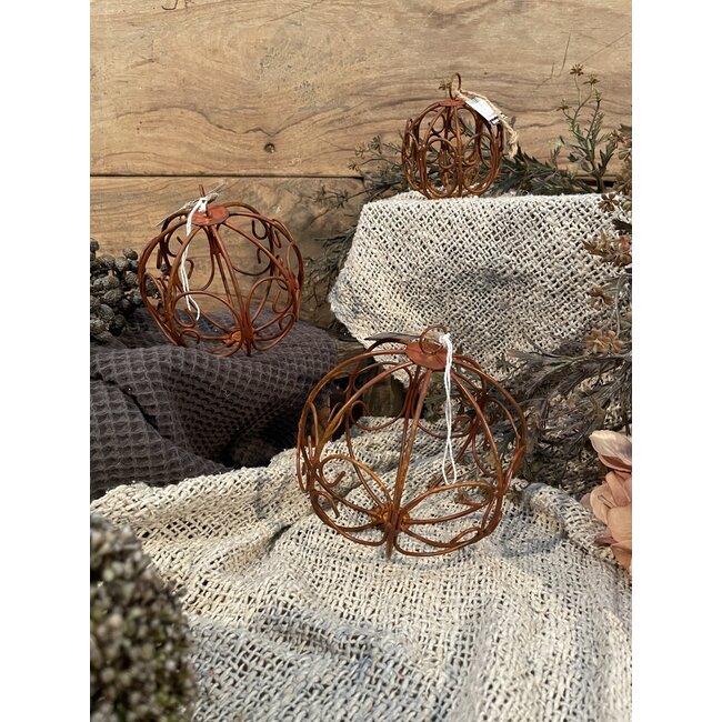 # Draadbol - roest - 12 x 12 cm