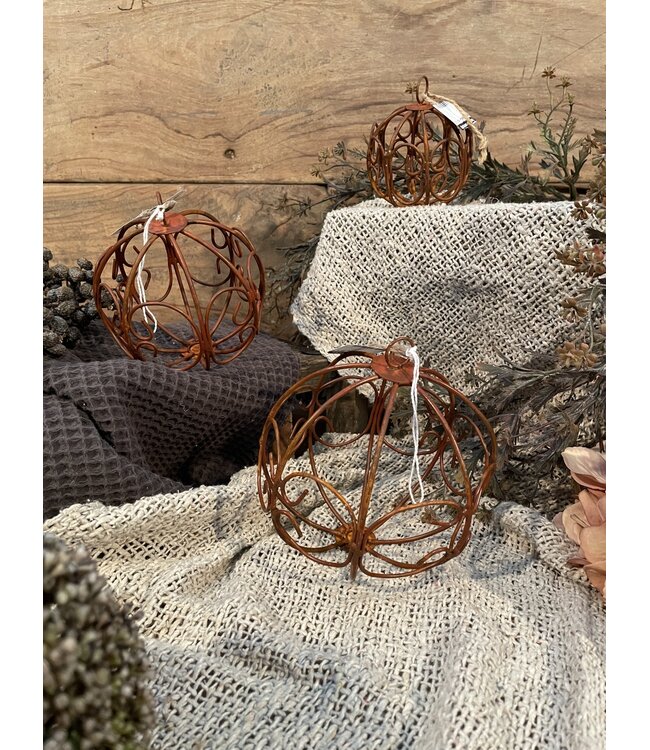 # Draadbol - roest - 12 x 12 cm