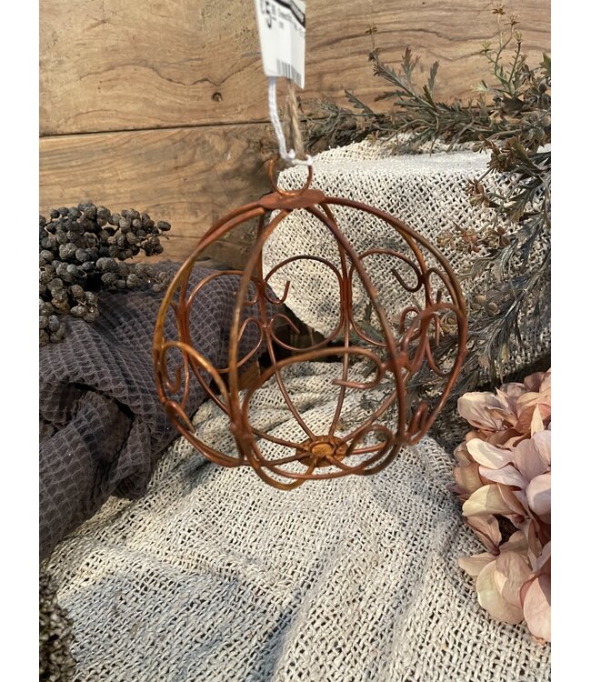 # Draadbol - roest - 12 x 12 cm