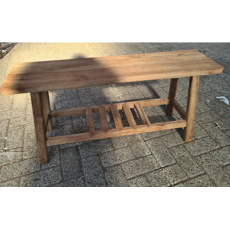 Houten bank - met rek onder - ca. 100 x 25 x 50 cm