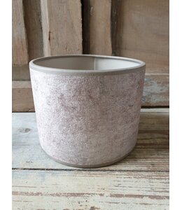 2060 - KKL - lampenkap -creme  velours melee - 15 x 15 x12 cm