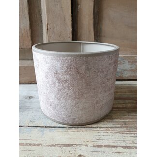 2060 - KKL - lampenkap -creme  velours melee - 15 x 15 x12 cm