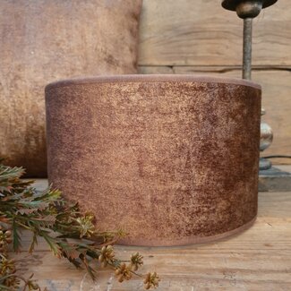 2062 - KKL - Lampenkap - velours - bruin - 20 x 20 x 13 cm